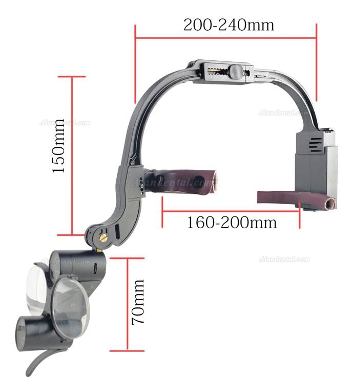 2.5X 3.5X Magnification Binocular + Dental Wireless LED Headband Headlight 5W2.5X 3.5X Magnification Binocular + Dental Wireless LED Headband Headlight 5W